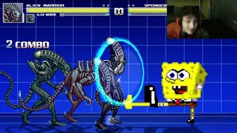 Aliens Xenomorph Warriors VS SpongeBob SquarePants In An Epic Battle In The MUGEN Video Game