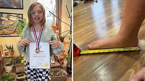 Michigan 4th grader called 'big footed' and teased at school sets world record with her size 10.5 fe