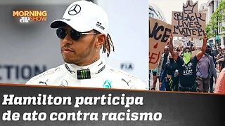 Disfarçado, o único piloto negro da F1 participa, em Londres, de ato contra o racismo