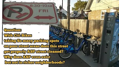 Question? Alternate side parking. Is forced on poor areas so what happens w/ those dang Citi bikes?