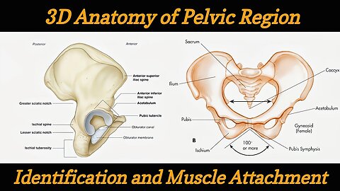 Pelvic Hip Bone Anatomy | Bones of the Pelvic - 3D Human Anatomy | Ilium, Ischium, Pubis- Lecture #7