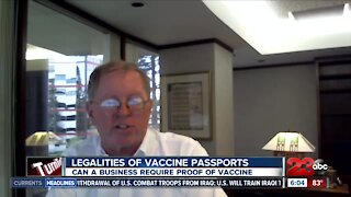 Legalities of vaccine passports, can a business require proof of vaccine