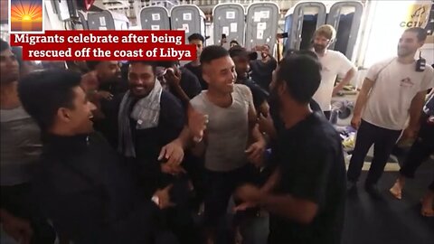 Migrants Dance After Rescue | #libya #migrants #boat #sea #rescue