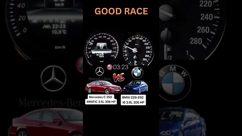 Head to Head Mercedes C350 4MATIC 306HP vs BMW 335i E92 306HP#shorts #viral #viralvideo #bmw #benz
