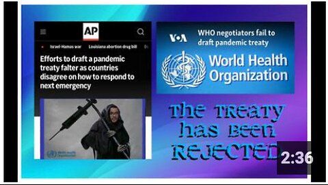 Tedros is a Bill Gates appointed Biological Terrorist. For now, the Pandemic Treaty has FAILED!