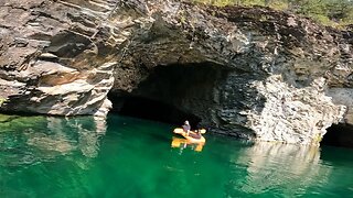 Secret Emerald Lake With Tunnels