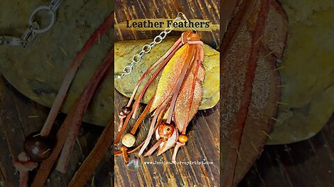 SUNSET FEATHER, 4 inch, leather clip