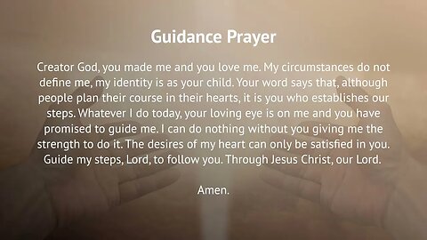 Guidance Prayer (Prayer for Faith and Guidance)