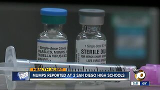 Mumps reported at 3 high schools