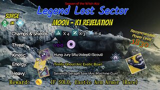 Destiny 2 Legend Lost Sector: Moon - K1 Revelation on my Strand Hunter 10-19-23