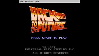 Game title screen: Back to the future