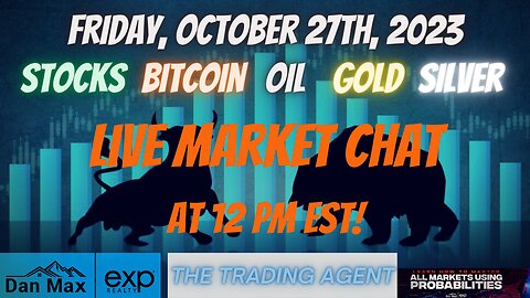 Live Market Chat for Friday, October 27th, 2023 for #Stocks #Oil #Bitcoin #Gold and #Silver