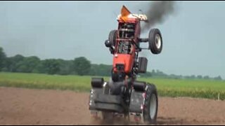 Young farmer pulls off impressive tricks with a tractor