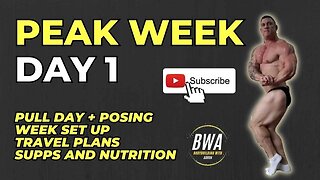 PEAK WEEK DAY 1 : BACK TRAINING, NUTRITION AND SUPPS.