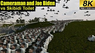 Cameraman and Joe Biden battle Skibidi toilet at Normandy - Ultimate epic battle simulator 2 (8k)