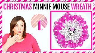 HIGH END DOLLAR TREE MINNIE WREATH | WINTER DOLLAR TREE CRAFT DECO MESH WREATH CHRISTMAS DIY