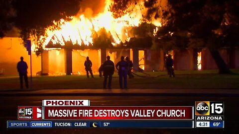 Large fire breaks out at north Phoenix Catholic church