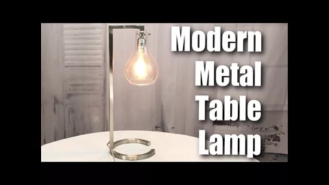 Modern metal table lamp with glass shade by IDS Home review