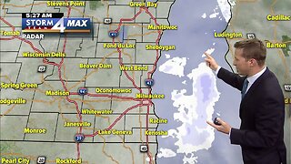 Cloudy Tuesday morning, stray flurries possible