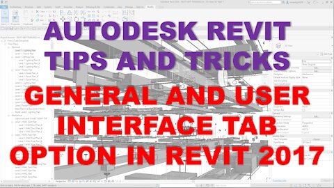 AUTODESK REVIT TIPS AND TRICKS: GENERAL AND USER INTERFACE TAB OPTIONS IN REVIT 2017