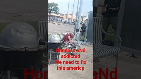 Homless Addicted at bus stop, In Your City. national crisesover America. #homless #beggers #recovery