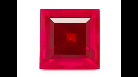 Chatham Square Step Cut Ruby: Lab grown square step cut rubies