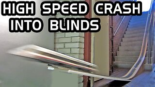 Lego train Crash into blinds