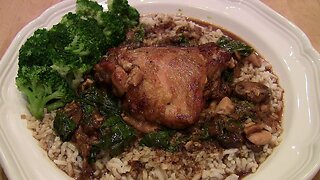 Southern Braised Chicken Thighs w/Rice & Gravy