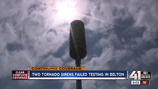 Two Belton storm warning sirens fail test, require repairs