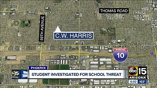Student investigated for school threat