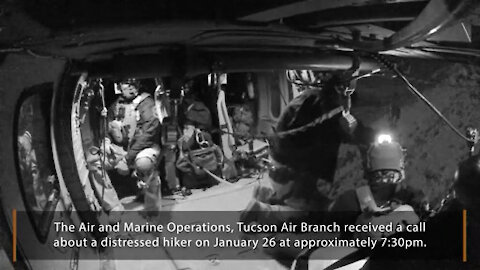 Tucson Air and Marine Operations aircrew rescues stranded, medically distressed hiker.