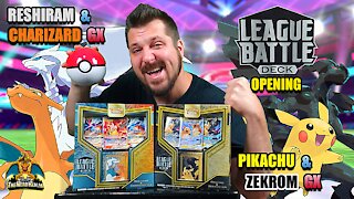 League Battle Decks | Pikachu & Zekrom GX | Reshiram & Charizard GX | Pokemon Cards Opening