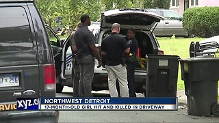 17-month-old girl killed when mother backed out car from driveway in northwest Detroit