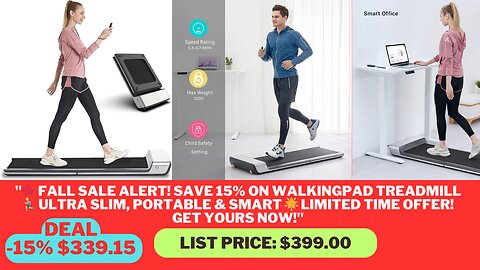 Save 15% on WalkingPad Folding Treadmill | Ultra Slim, Portable & Smart Foldable Treadmill"