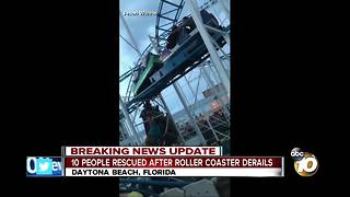 10 rescued after roller coaster derails