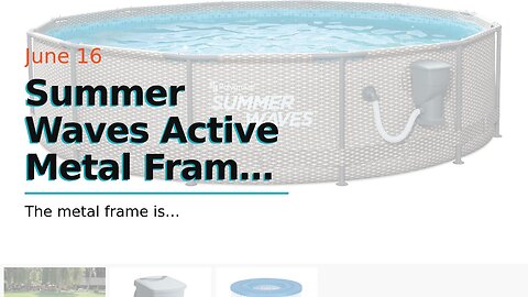 Summer Waves Active Metal Frame 12 Foot x 33 Inch Round Above Ground Swimming Pool Set with Fil...