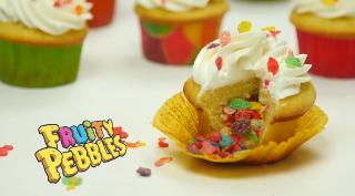 Fruity Pebbles Filled Cupcakes