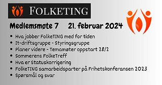 FolkeTING medlemsmøte nr 7 - 21/2-24