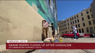 Grand Rapids cleans up after vandalism