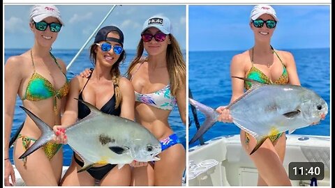 The GIRLS catch their FIRST Permit OFFSHORE fishing Florida