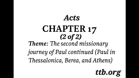 Acts Chapter 17 (Bible Study) (2 of 2)