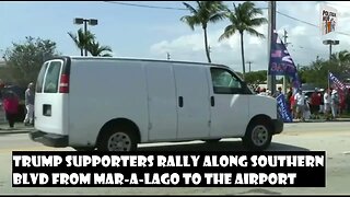 Trump Supporters rallying on Southern Blvd near Mar-a-Lago as Trump heads to NYC for an indictment.