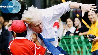 Boris Johnson PLOWS into a little kid playing Rugby