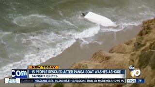 15 people rescued after panga boat washes ashore