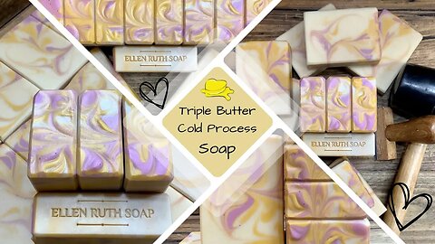 Making a Double Batch of TRIPLE BUTTER BARS Cold Process Soap w/ Buttermilk & Cream