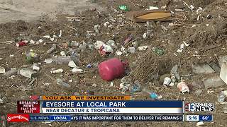 People upset by trash littering Charlie Frias Park