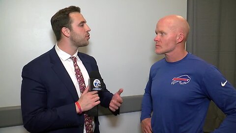 Matt Bove talks with Bills head coach Sean McDermott following the team's 26-15 win over the Cowboys