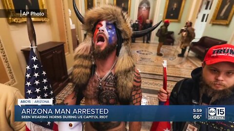 Arizona man seen wearing horns during U.S. Capitol riots arrested in Phoenix