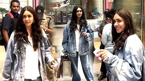 Mrunal Thakur latest airport look is all about comfort 📸✈️