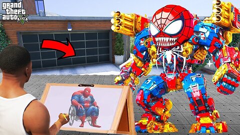 Franklin Uses Magical Painting To Make SCARY SPIDERMAN In Gta V ! GTA V new